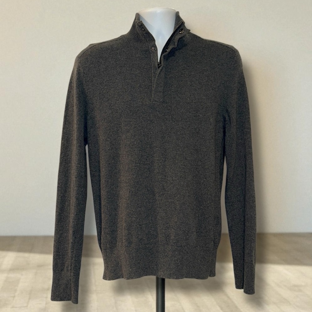 Banana Republic Italian Yarn Quarter-Zip Sweater Men’s Medium Charcoal